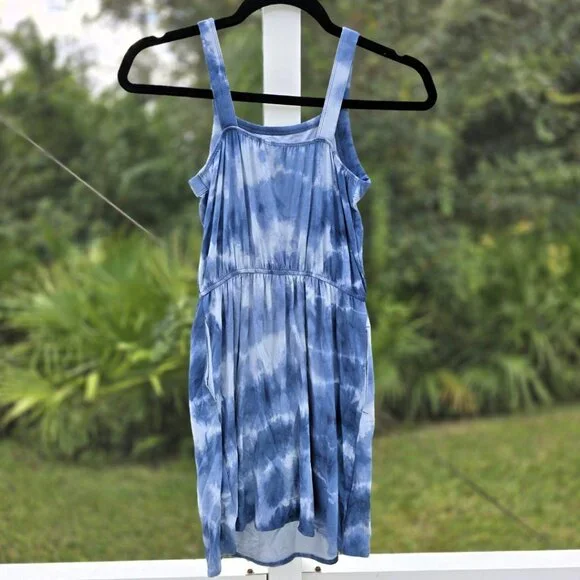 Abercrombie Kids Blue Tie-Dye Dress with Pockets & Bow – Size 9/10 - Picture 2 of 4